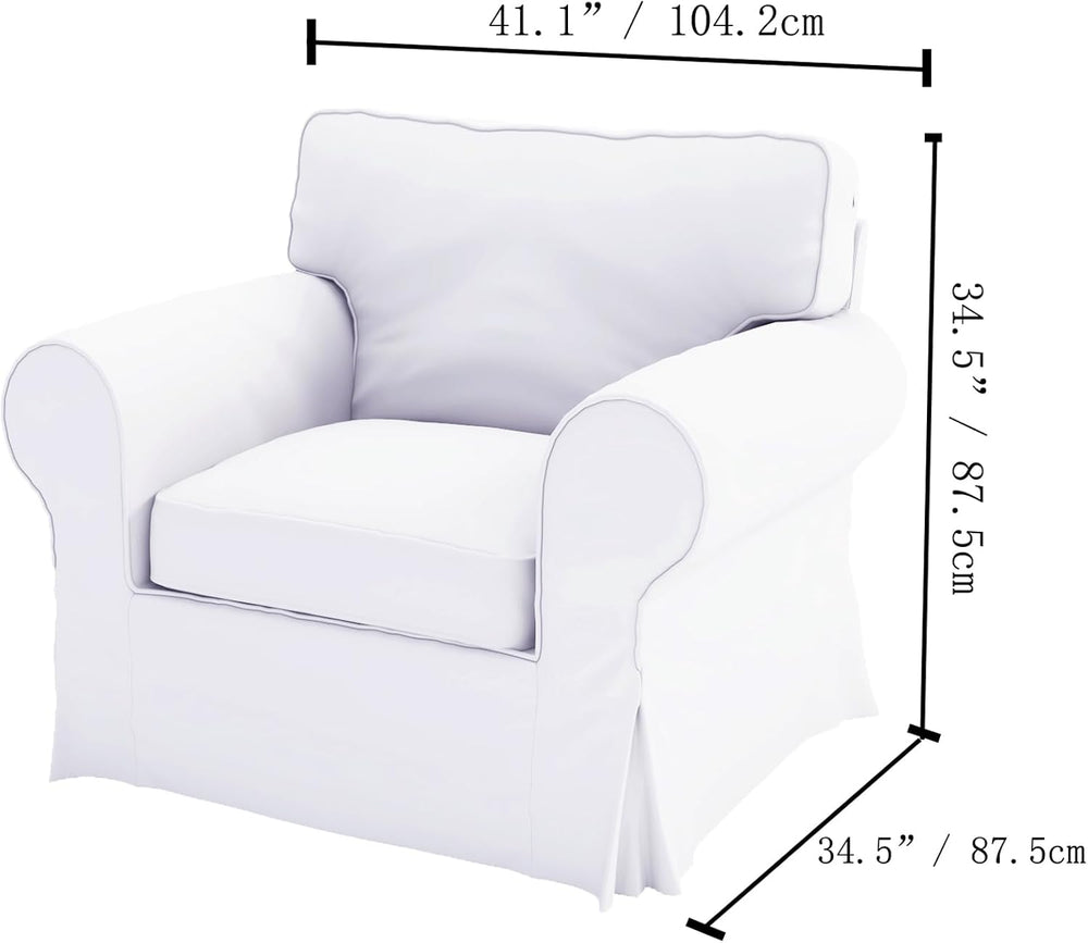 Velvet Pet Friendly Ektorp Chair Cover Compatible with IKEA Sofa Slipcover