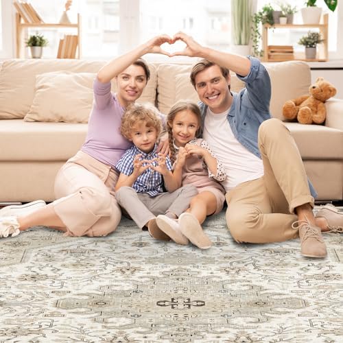 Living Room Area Rugs 10x14: Extra Large Carpet Soft Distressed Oriental