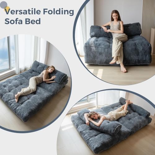 MAXYOYO Folding Sofa Bed, Convertible Chair Bed with Pillow
