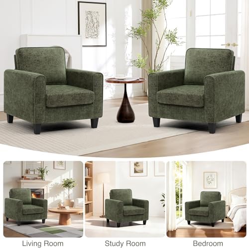 Accent Chairs Set of 2 for Living Room, Mid Century Modern Upholstered Living...