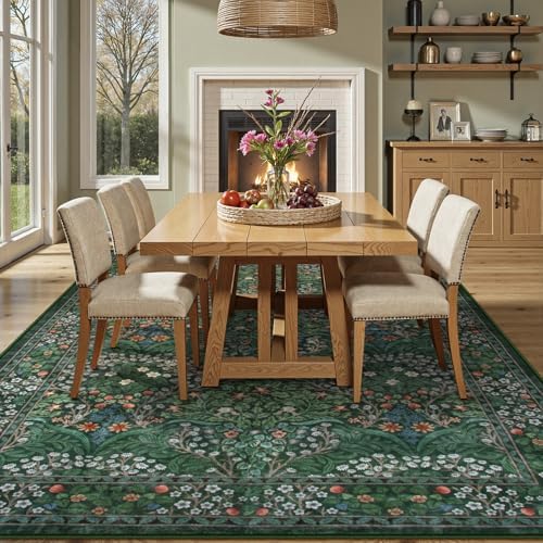 Lahome Floral 9x12 Area Rugs for Living Room, Soft Bedroom Washable Rugs