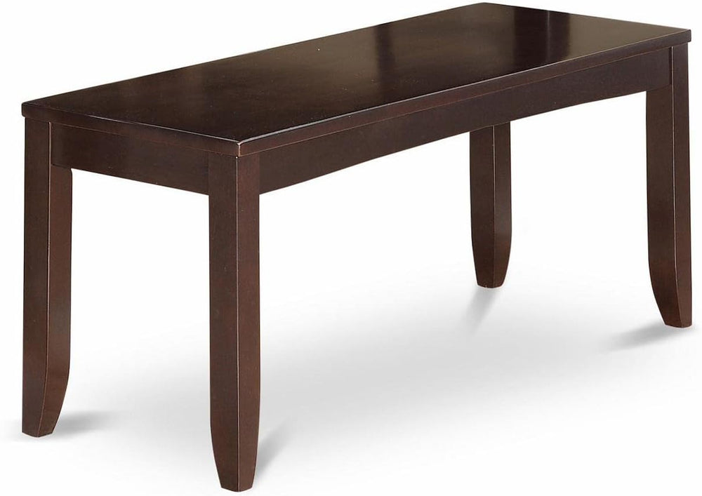 East West Furniture LYB-CAP-W Lynfield Dining Bench with Wood Seat, 52x15x18 ...