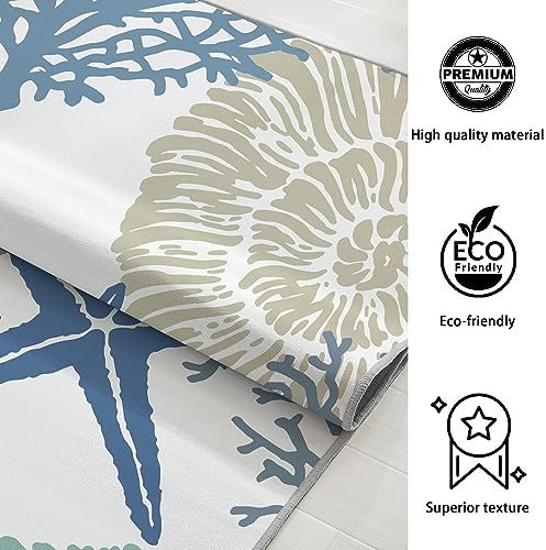Tritard 6x9 Coastal Rug for Living Room, Machine Washable Bedroom Rug, Blue