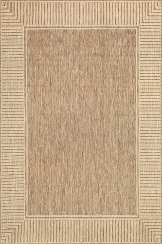 nuLOOM Asha Light Brown Bordered Indoor/Outdoor Area Rug, 8' x 10'