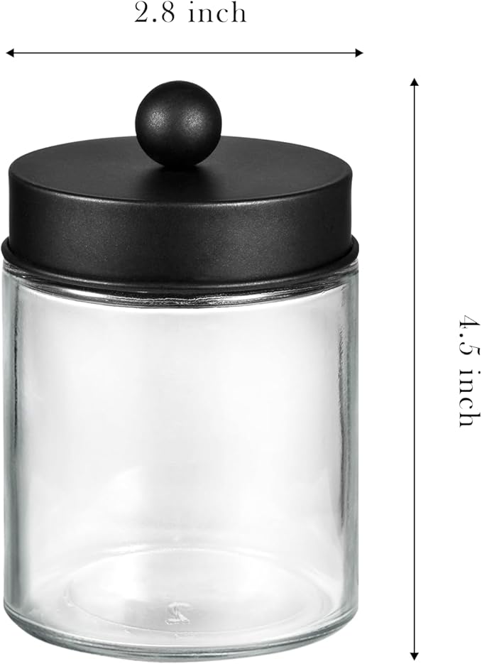 SheeChung 3-Pack Black Glass Apothecary Jars - Image 4
