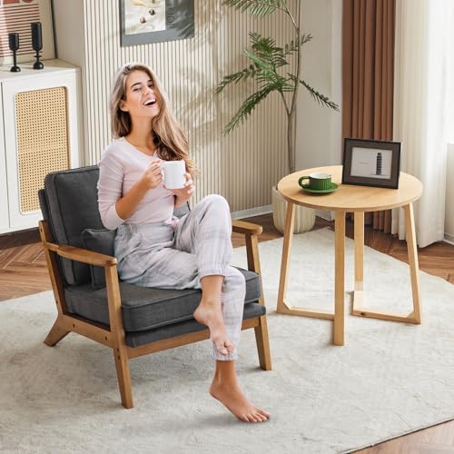 Karl home Mid-Century Lounge Accent Chair, Gray