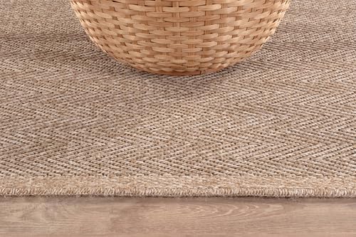 CAMILSON Easy Jute Rug 5x7, Indoor Outdoor Natural Color Fiber Area Rugs for ...