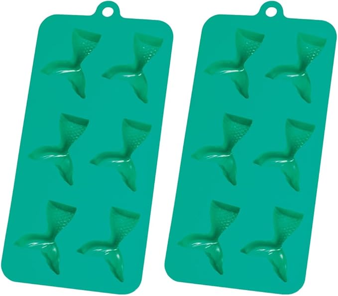 HIC Kitchen Silicone Mermaid Tails Ice Cube Tray, Each Tray Makes 6 Mermaid by HIC