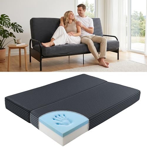 HOMBYS 8 Inch Memory Foam Futon Mattress Full Size, Split Foldable Futons Sof...