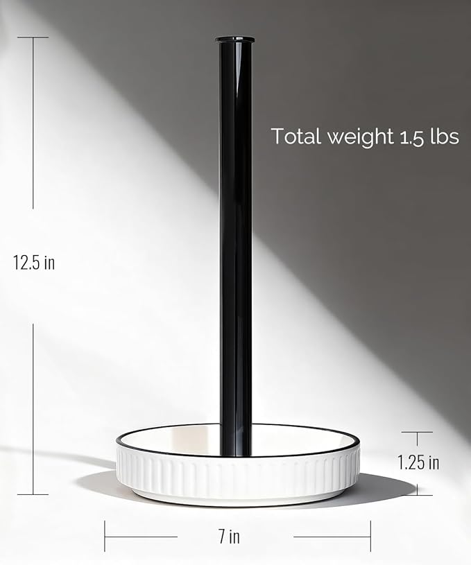 VROOMIUM Paper Towel Holder Countertop, Fits Double to Family Rolls, Elegant - Image 2