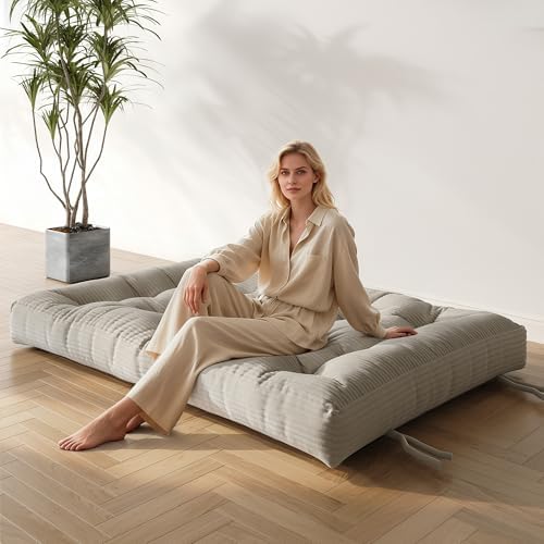 Furnify 6" Futon Mattress Queen Size, Futons Sofa Couch Bed with Straps,...