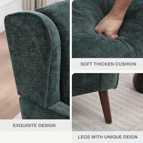 Accent Chair for Living Room,Mid Century Modern Wingback Chair for Bedroom,Up...