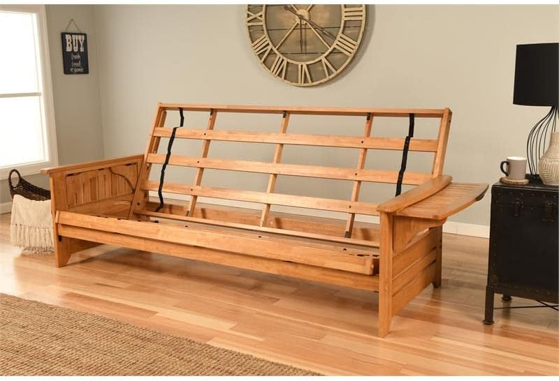 Kodiak Phoenix Queen Futon with Wood Frame and Linen Stone Mattress, Converti...
