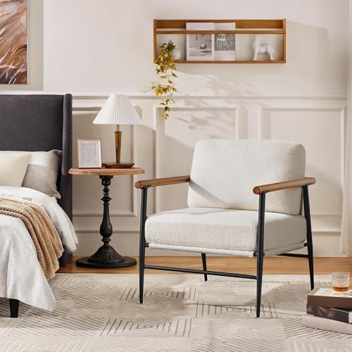 Yaheetech Accent Chair, Modern Living Room Chair, Ivory