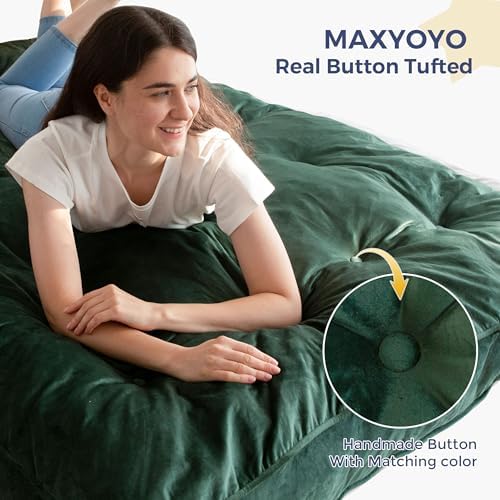 MAXYOYO 6" Futon Mattress Full Size, Tufted Futon Bed (Frame Not Included)