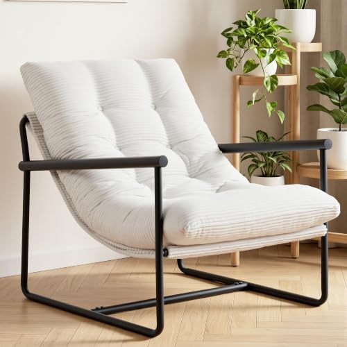 Modern Accent Chair for Living Room,Arm Chair with Metal Frame,Upholstered Ar...