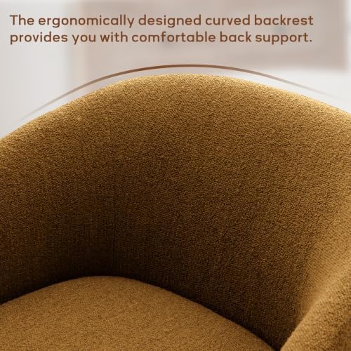 Zihanhome Boucle Swivel Accent Chair, No Assembly Armchair (1, Yellow)