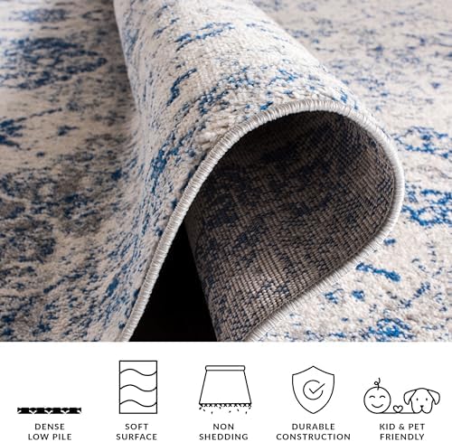 SAFAVIEH Madison Area Rug 8'x10', Transitional White & Royal Blue...