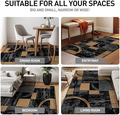Rugshop Circle Design Contemporary Fade-Resistant Area Rug Jute 5'3"...