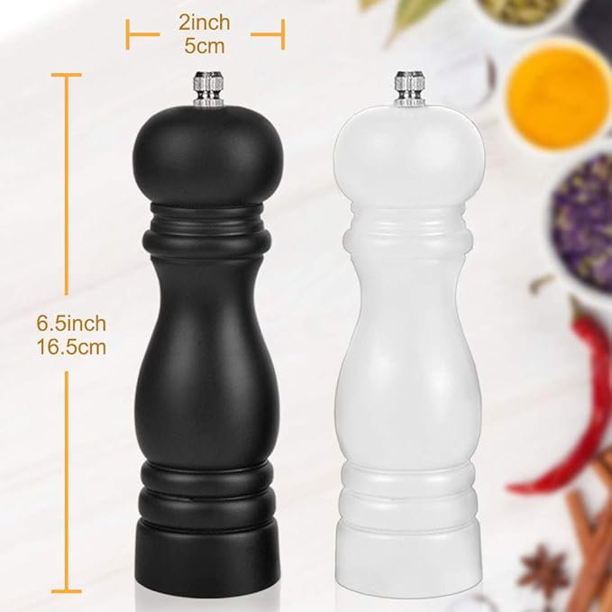Premium Salt and Pepper Grinder Set of 2, Wood Salt and Pepper Shakers - Image 2