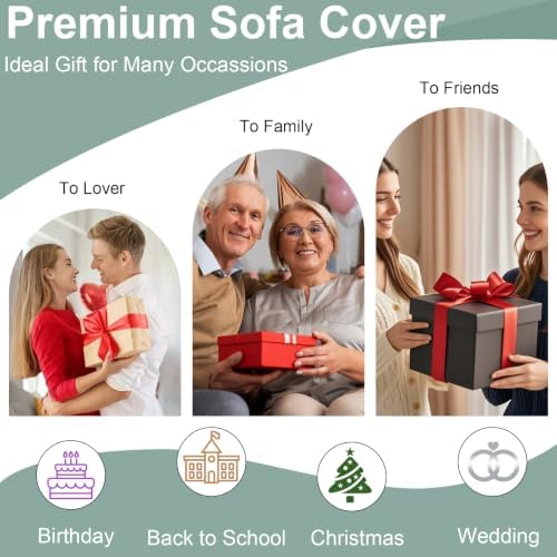 VClife Farmhouse Style Couch Cover for Dog Sage Green Sofa Covers for Oversiz...