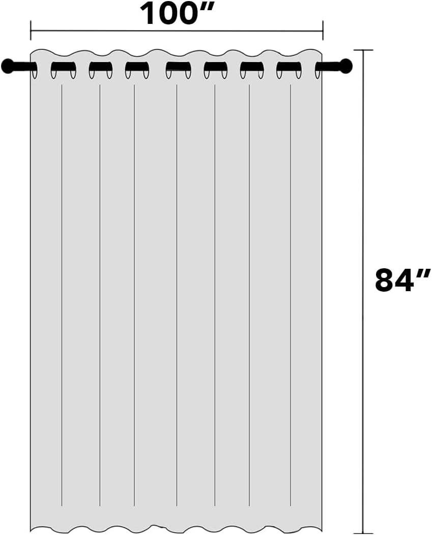 Blackout Curtains 84 Inches Long Faux Linen Look Curtains for Sliding Glass D...