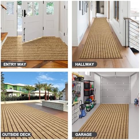 4Ft x 8Ft Outdoor Runner Rug Non Slip Carpet Runner Rubber Backing