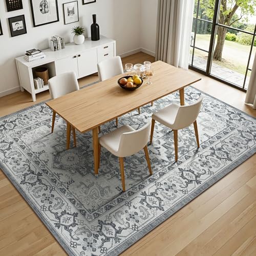 Lessymo 5 x 7 Area Rugs for Living Room, Machine Washable Faux-Wool Rugs