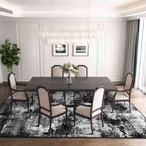 Washable Rug 9x12 Area Rugs for Living Room Bedroom Carpet Black
