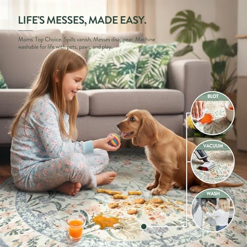 Lahome Boho Rugs for Living Room, Washable Large 8x10 Area Rugs for Bedroom