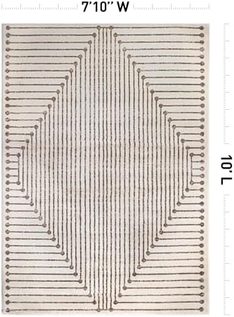Rugshop Abstract Line Pattern Neutral Decor Area Rug Beige 7' 10" x ...