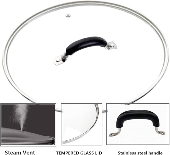 10.25 Inch Tempered Glass Lid for Lodge 10.25" Cast Iron Skillets & 5QT Dutch - Image 3