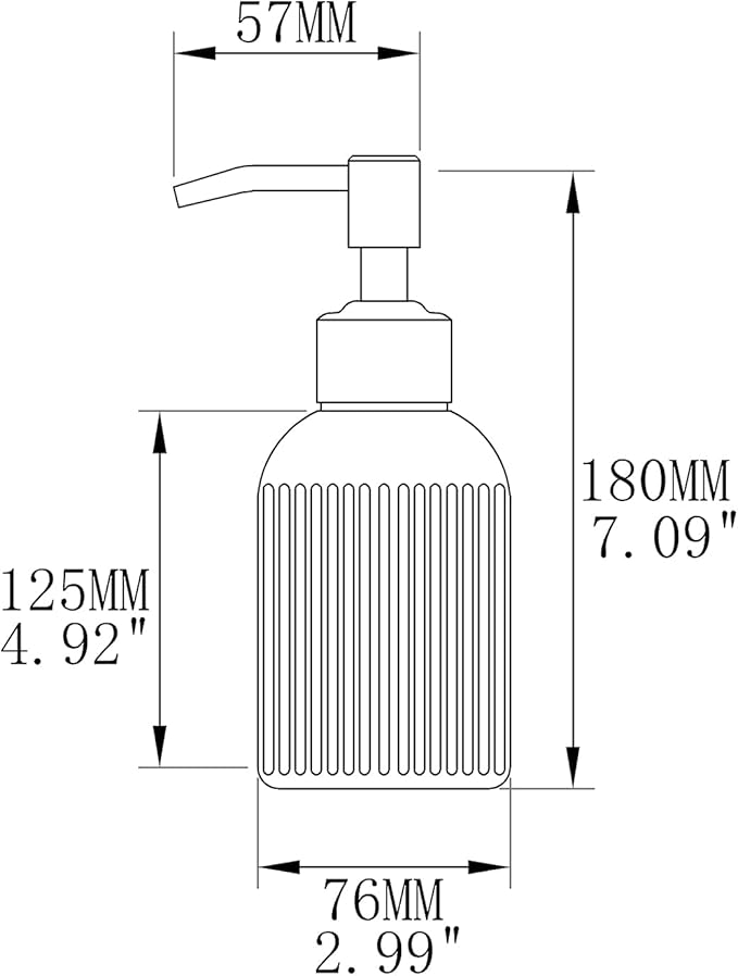 16 OZ Amber Glass Soap Dispenser, Amber Stripe Bathroom Hand Soap Dispensers - Image 9