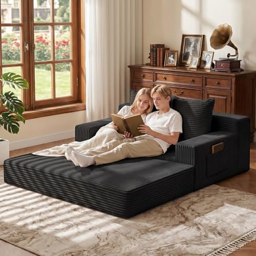 Boneless Loveseat Couch Folding Sofa Bed, Foldable Floor Futon Sleeper Couch ...