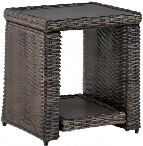 Signature Design by Ashley Grasson Lane Outdoor Rattan Square End Table with ...
