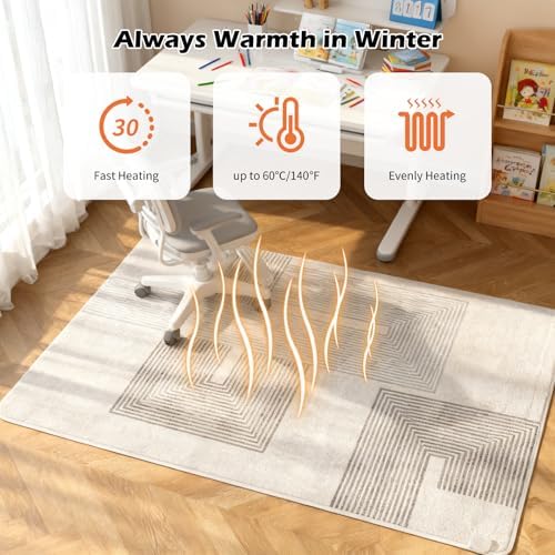 Electric Heated Carpet 35x55in Soft Plush Heating Rug 450W SD