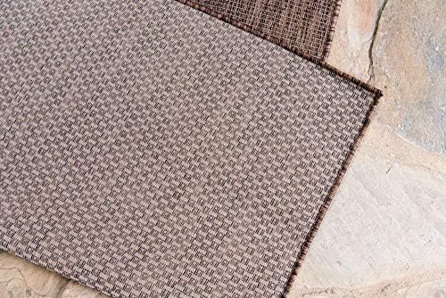 Unique Loom Collection Casual Transitional Solid Heathered Indoor/Outdoor Fla...