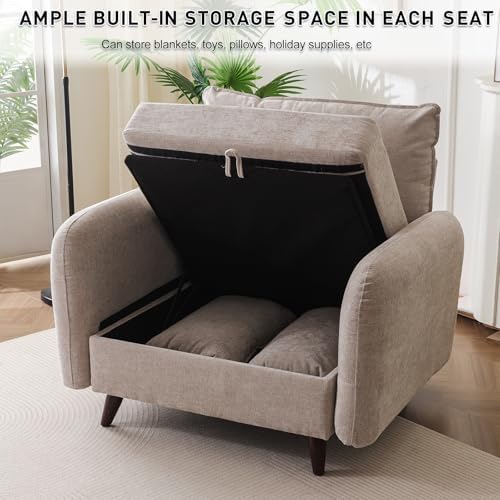 Rexulqo Oversized Accent Chair with All Seats Storage,Comfy Living Room Chair...