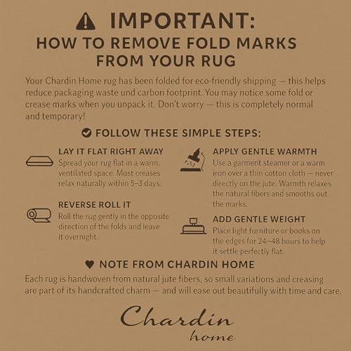 Chardin home Hand Woven Natural Jute Braided Area Rug – 6x9 Feet Rectangle | ...
