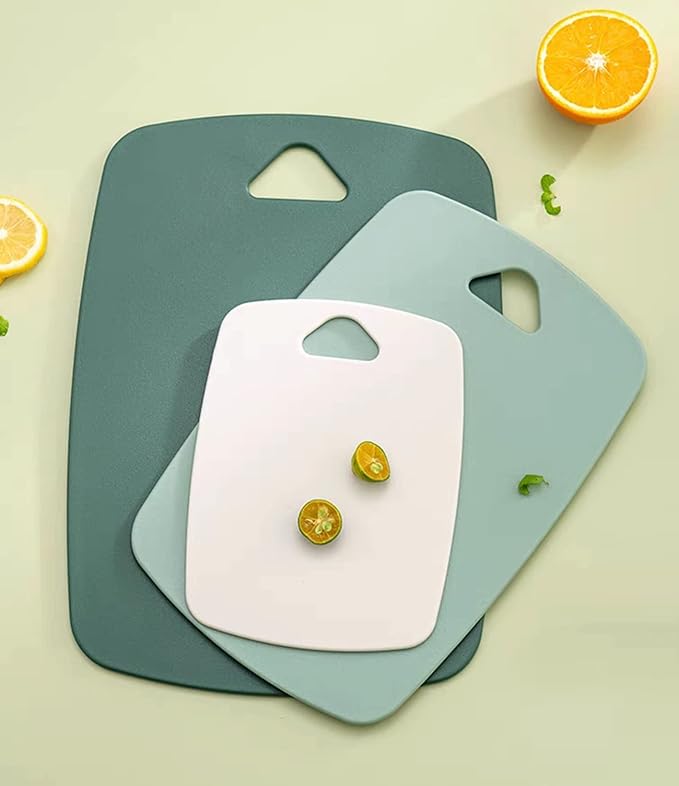 Cutting Boards for Kitchen, Plastic Cutting Board Set of 3, Thick Chopping by BanYakong