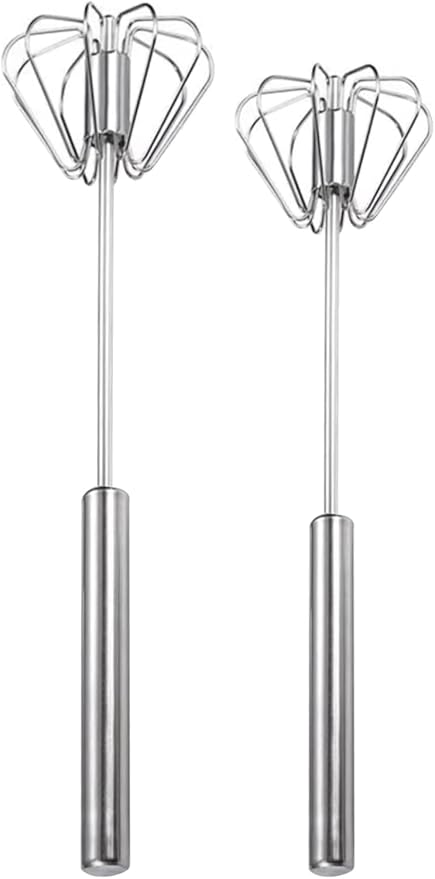 Semi-automatic Whisk, Stainless Steel Egg Beater, Versatile Milk Frother by Unknown