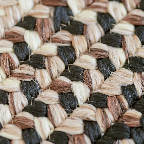 Homespice Black Mist Oval Braided Rug Ideal as Kitchen Rug Washable 27x45
