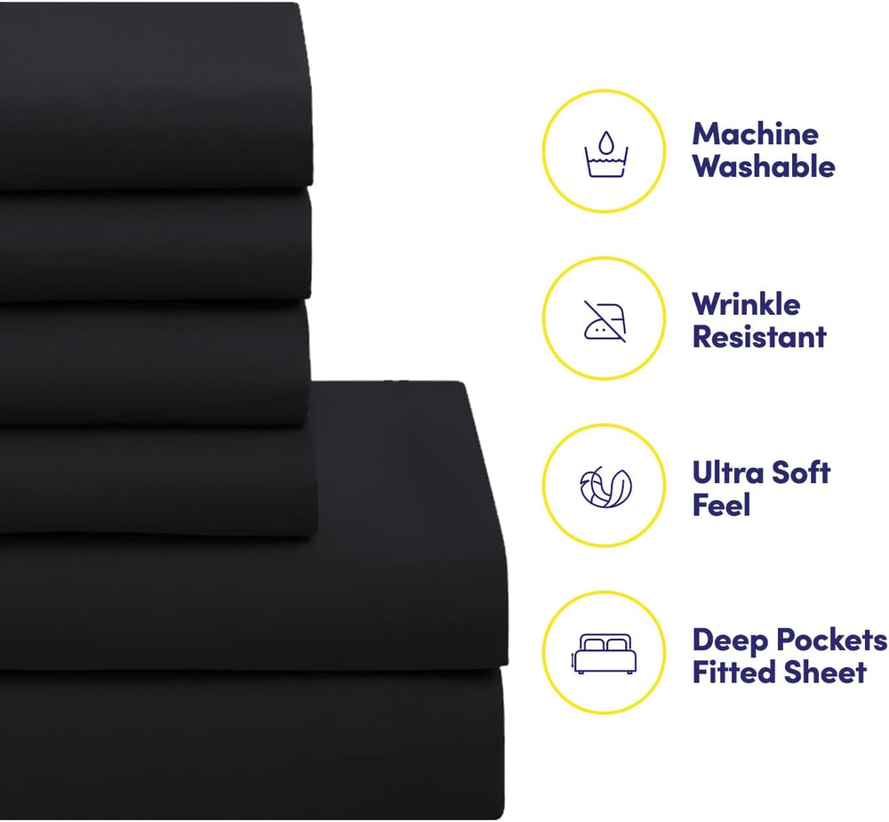Sweet Home Collection 5 Piece Comforter Set Bag Solid Color All Season Soft D...