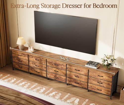 Huuger 94.5 Inch Extra Long Dresser for Bedroom, Large Dresser for Closet
