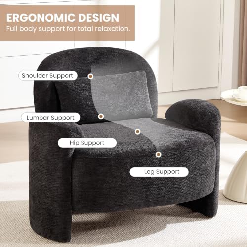 Accent Chair for Living Room, Modern Chenille Fabric Lounge Reading Sofa Chai...