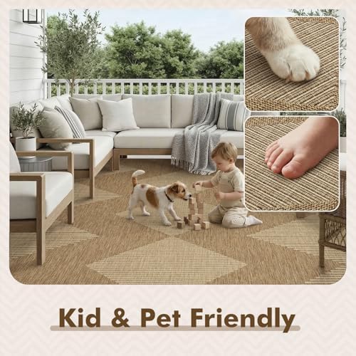 MontVoo-Outdoor Rug Carpet Patio Rug 8x10 Polypropylene Indoor Outdoor Rugs f...