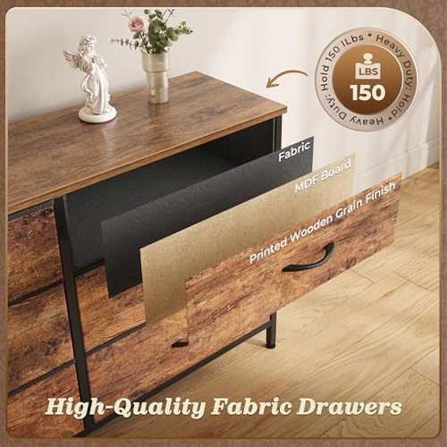 Huuger 70 Inch Long Dresser for Bedroom, TV Stand for 65, 75, 80 Inch TV