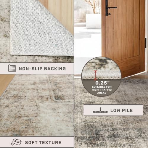 6x9 Neutral Taupe Brown Vintage Rug for Living Room, Bedroom Under Bed, Dinin...