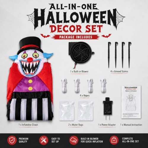 11FT Giant Halloween Inflatables Clown Ghost Outdoor Decorations, Giant Blow ...