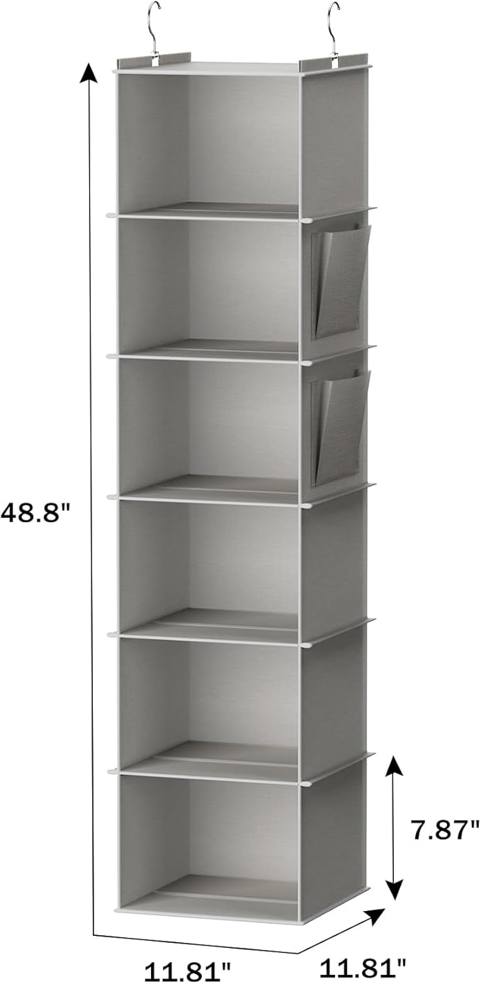 YOUDENOVA Hanging Closet Organizer, 6-Shelf Closet Hanging Storage Shelves - Image 3
